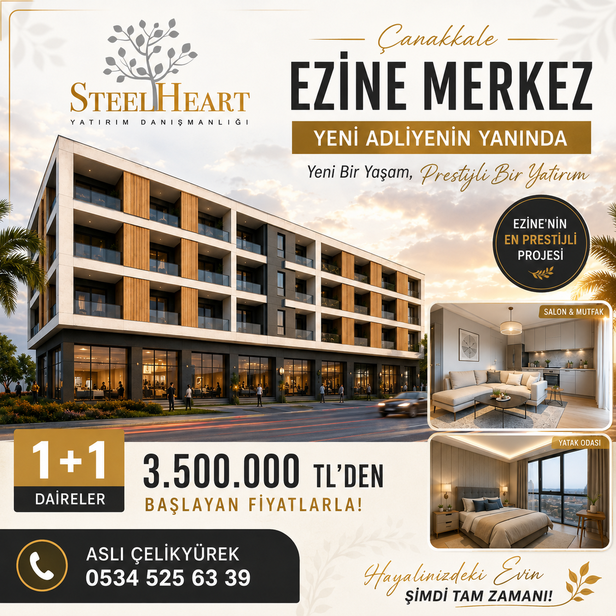 Çanakkale Ezine Merkez 1+1 Dairelerimiz